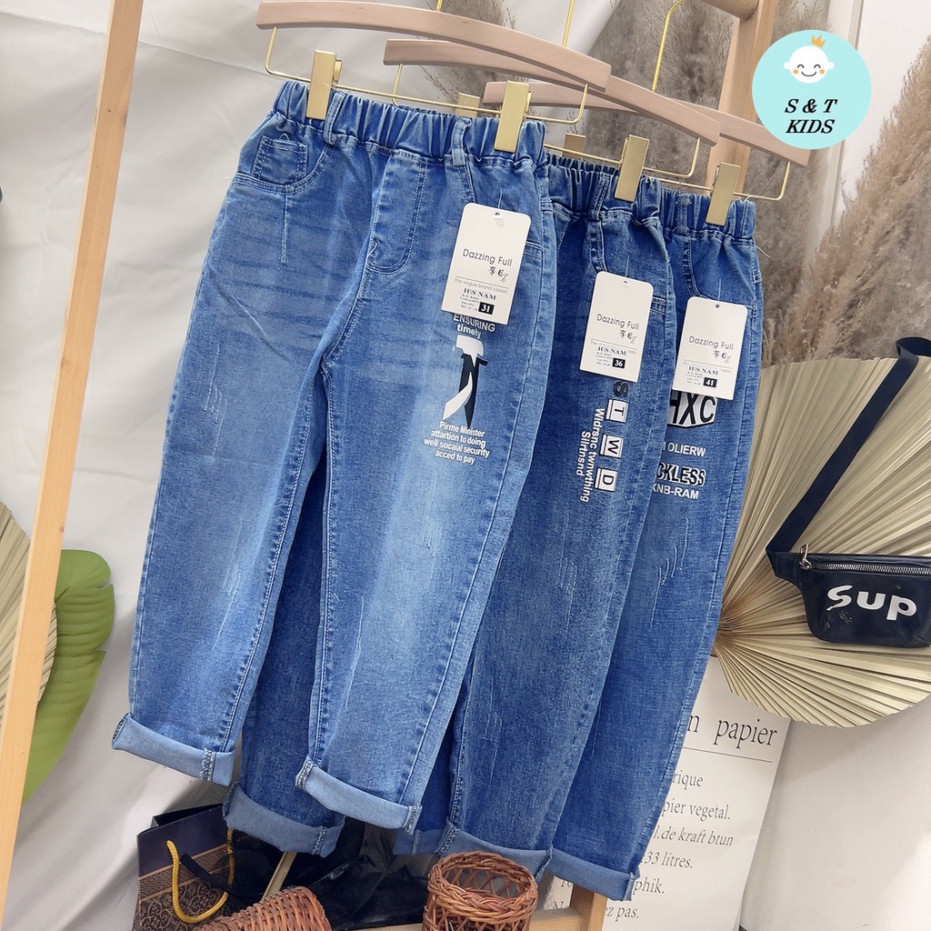 quần jean bé trai bé gái đủ size 20-50kg, quần bò dài bé trai bé gái đi học (xả kho sỉ buôn)