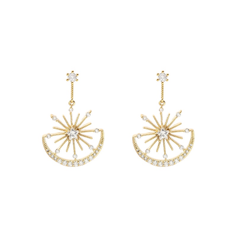 Bông Tai Đính Đá Zircon Lấp Lánh Phong Cách Hàn Quốc Thời Trang Cho Nữ