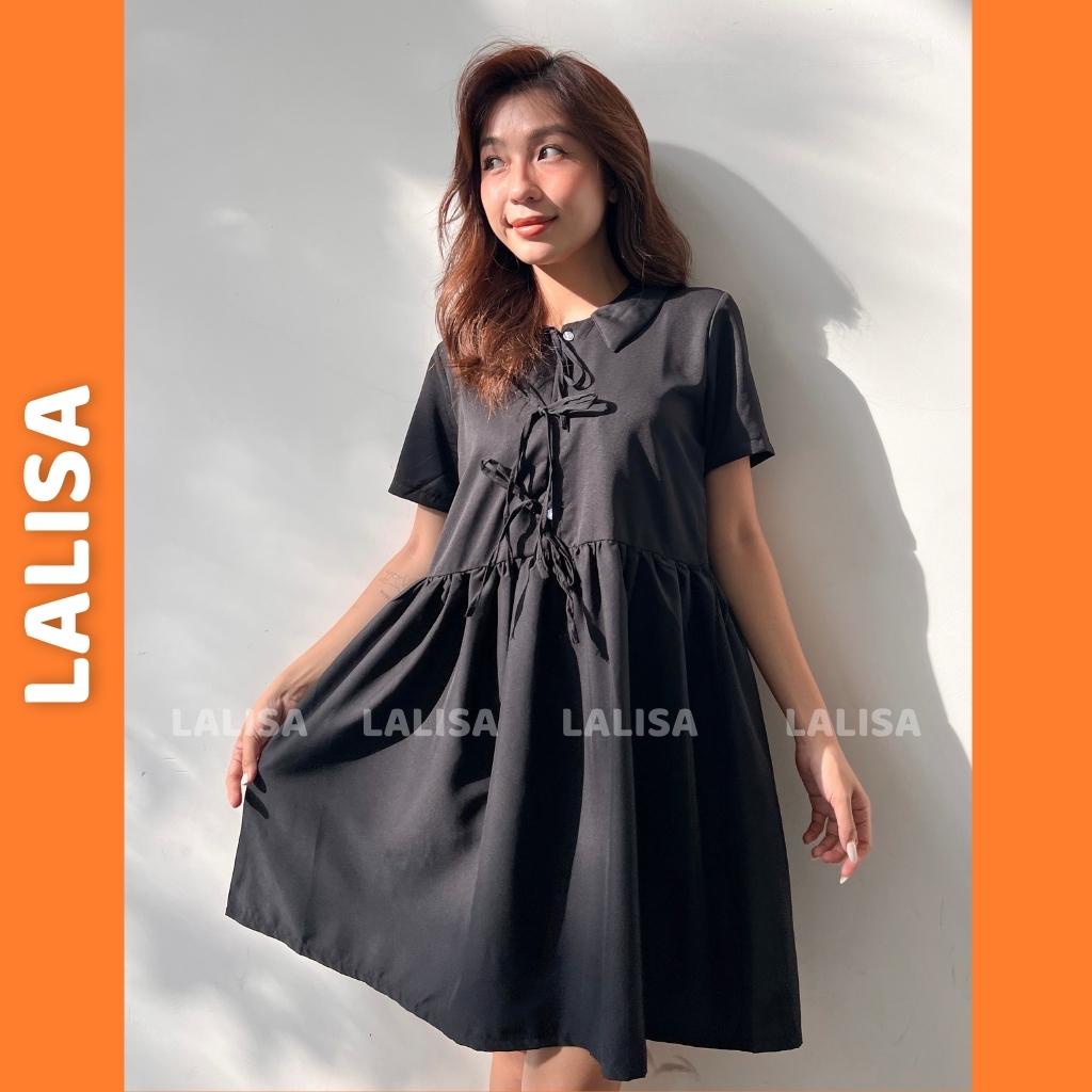 Đầm Babydoll LALISA Váy Babydoll Dáng Ngắn Xòe Cổ Sơ Mi Thắt Nơ Dễ Thương Hàn Quốc Ulzzang VD019