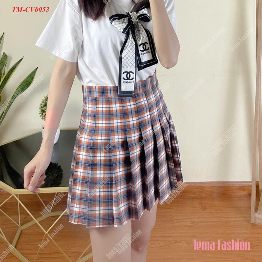 Chân váy ngắn nữ 4Tfashion - Chân váy tennis xếp ly kẻ caro kèm quần trong siêu xinh | BigBuy360 - bigbuy360.vn