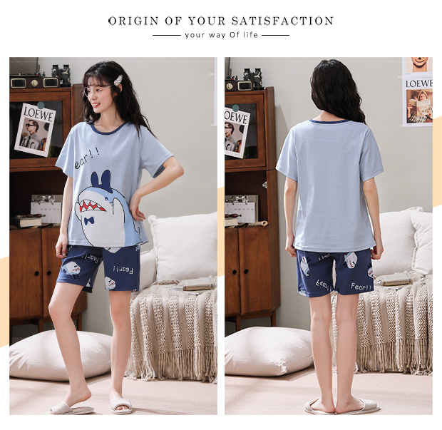 Bộ đồ ngủ ngắn chất liệu cotton thời trang cho nữ | BigBuy360 - bigbuy360.vn