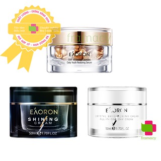 Kem dưỡng trứng cá hồi đen Eaoron Black Kaviar, tinh thể trắng da Crystal White Brightening và serum SWF Whitening, Úc
