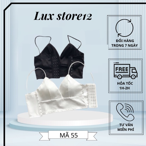 Áo bra satin lụa mềm ,áo bra 2 dây bản to phi bóng có móc cài lưng CAO CẤP