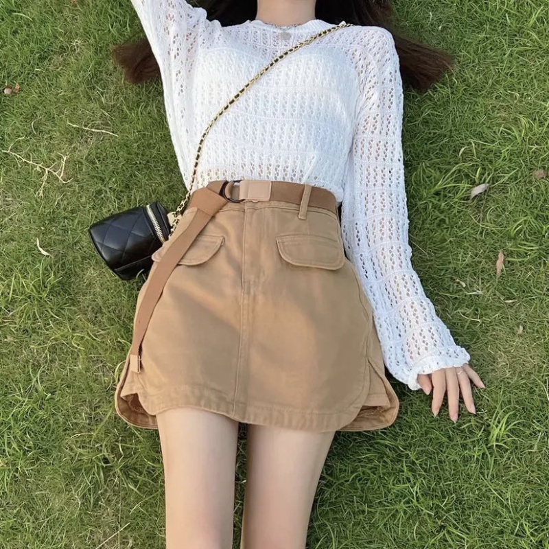 Chân Váy Chữ A Lưng Cao Phong Cách Hàn Quốc Thời Trang Mùa Thu Hàng Mới 2022