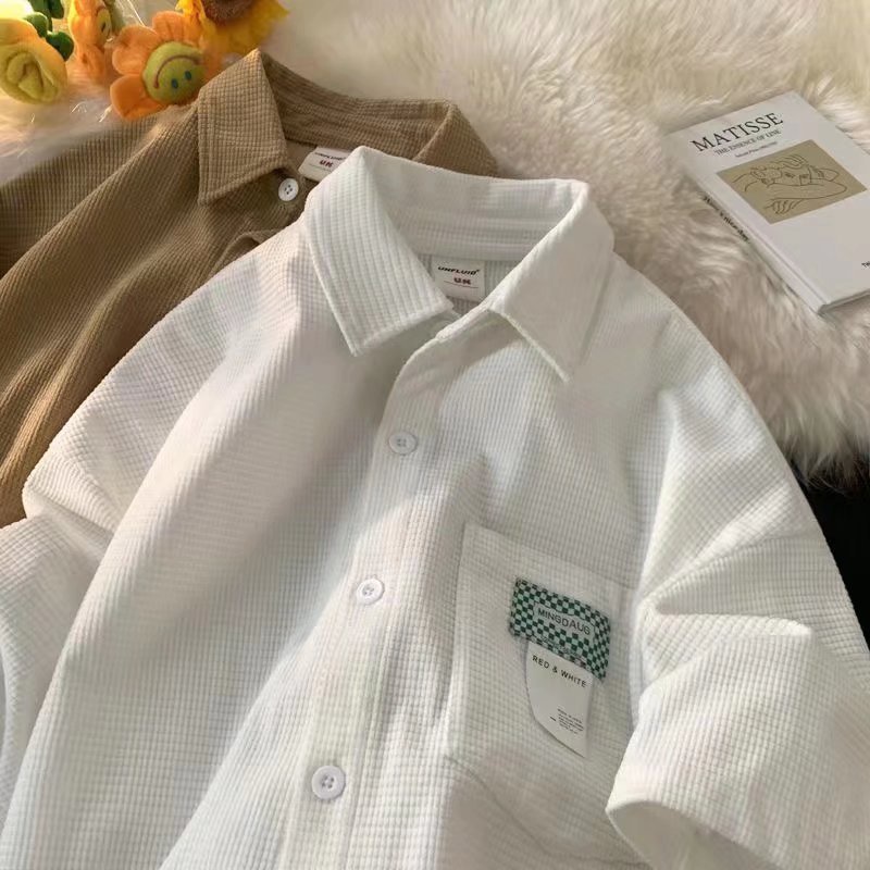 Áo Sơ Mi Ngắn Tay Dáng Rộng Thời Trang Mùa Hè Nhật Bản 2022 Dành Cho Nam