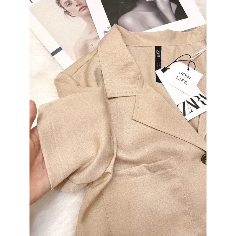 KÈM ẢNH THẬT  SET BỘ VEST BE CỘC QUẦN SHORT LỤA ZR