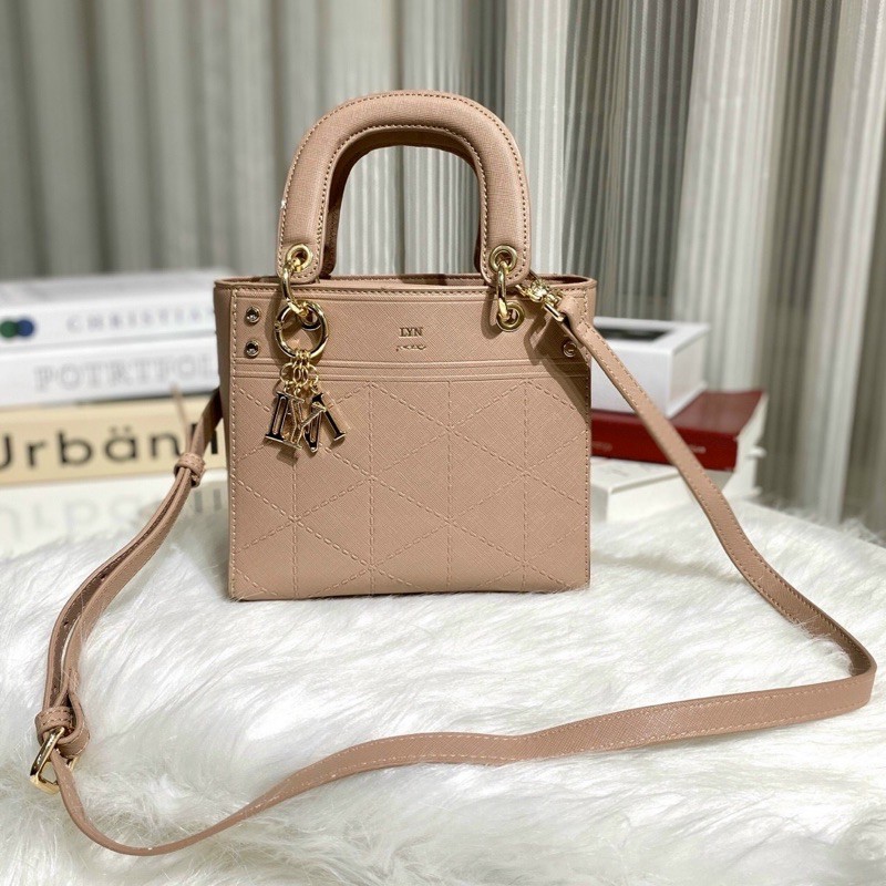 Túi L.¥.Ni everly hồng nude form công sở mini