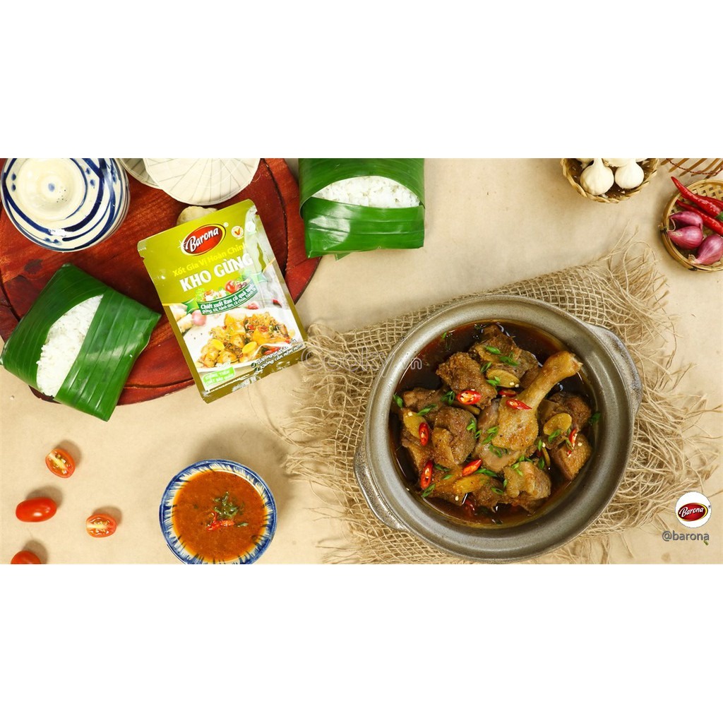 Sốt Ướp Thịt Gia Vị Hoàn Chỉnh Barona Kho Gừng 80g