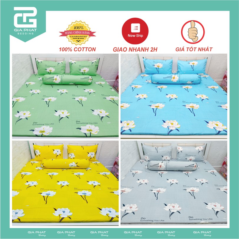 Bộ ga gối Thắng lợi cotton 100% hàng chuẩn có in logo