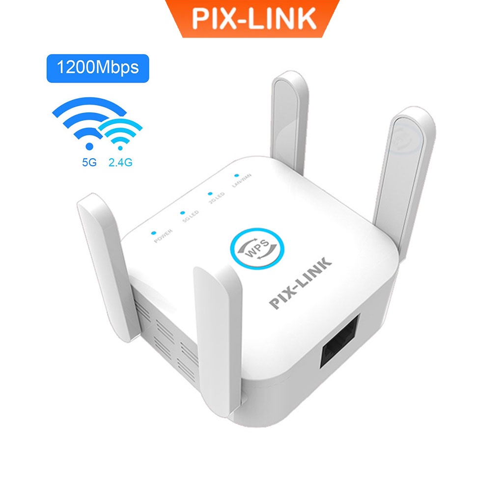 Bộ kích sóng Wifi 5G PIX-LINK LV-AC24 Pro tần số kép AC1200M mở rộng vùng phủ sóng thêm 50m, cực khỏe - hàng chính hãng