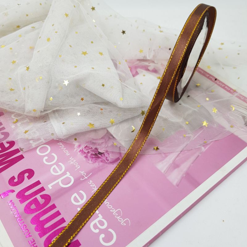 Ruy Băng Lụa Màu Nâu Dùng Gói Quà Cực Đẹp