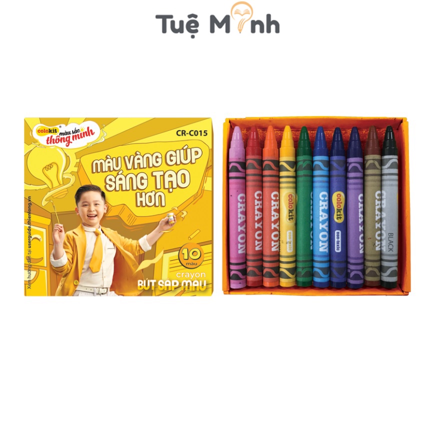 Bút Sáp tô màu 12/10 màu Colokit Thiên Long bút sáp vẽ mỹ thuật an toàn không độc hại