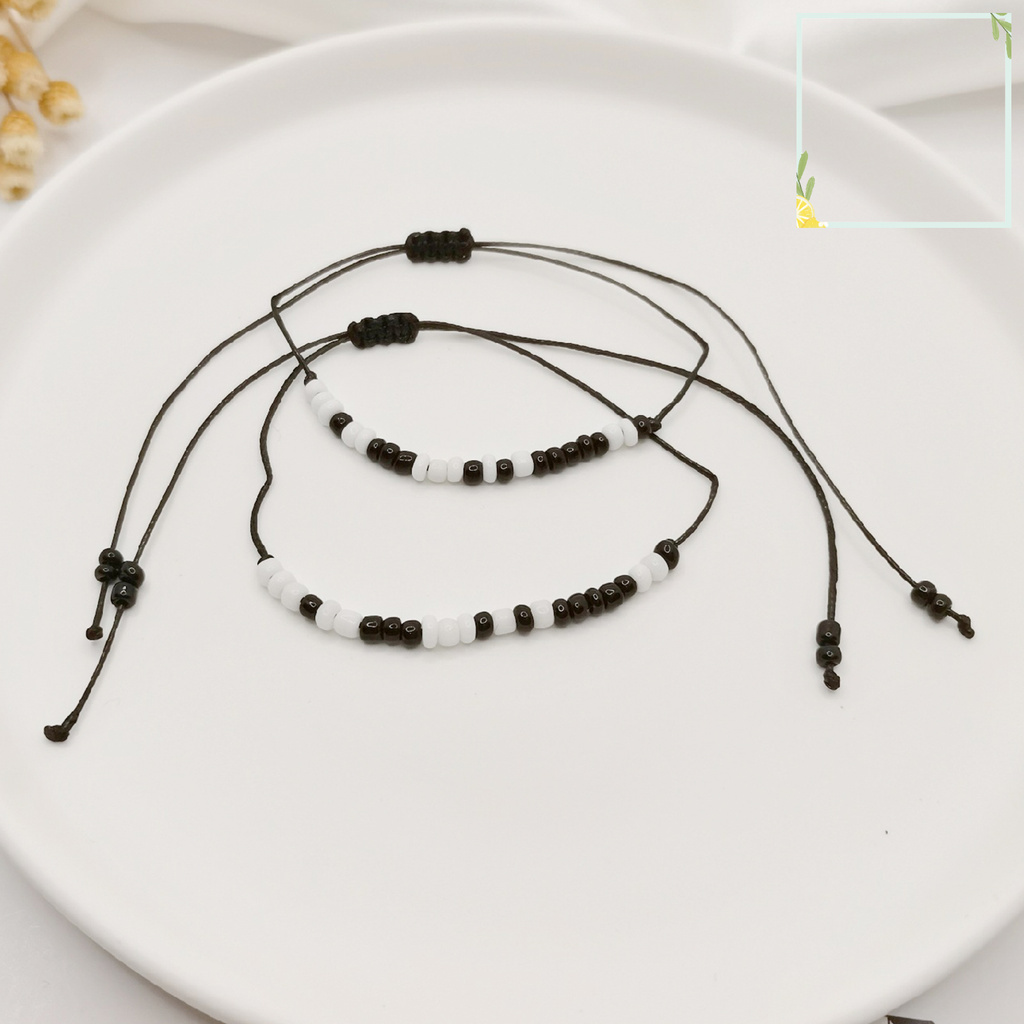 Bộ 2 Vòng Tay Chuỗi Hạt Handmade Có Thể Điều Chỉnh Kích Cỡ Tiện Dụng Cho Nam Và Nữ