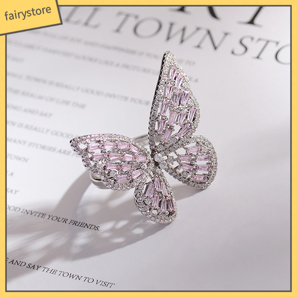 Nhẫn Hợp Kim Hình Bướm Đính Đá Xinh Xắn