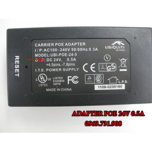 ADAPTER-NGUỒN POE 24V 0.5A CHÍNH HÃNG