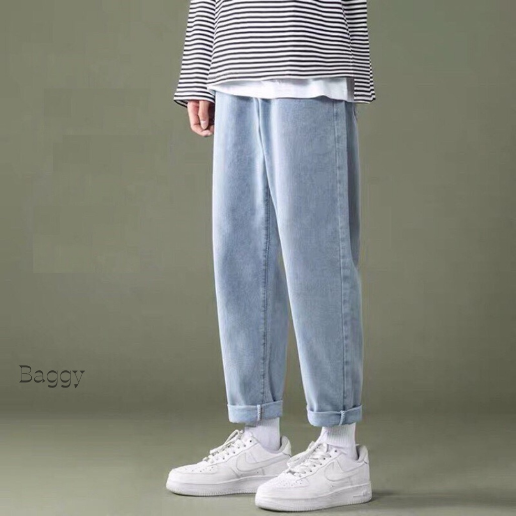 Quần Jean Bò Nam Ống Đứng Skinny + Quần Baggy Nam Ống Suông Rộng Basic QN-03 | BigBuy360 - bigbuy360.vn