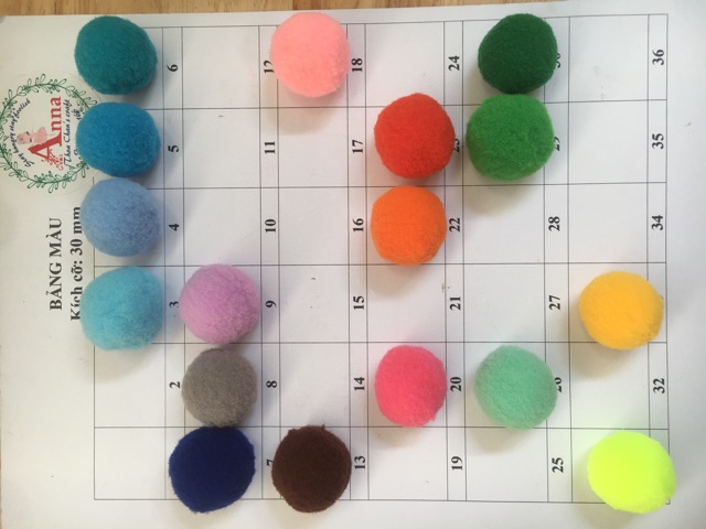 Hạt Bông PomPom trang trí Túi Itabag Đủ Màu Theo Yêu Cầu