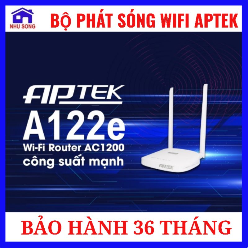 Wifi Router APTEK A122E Băng Tần 5Ghz Chuẩn AC1200/ 867Mbps - Phát Sóng Cực Mạnh - Chính Hãng - Bảo Hành 36 Tháng.