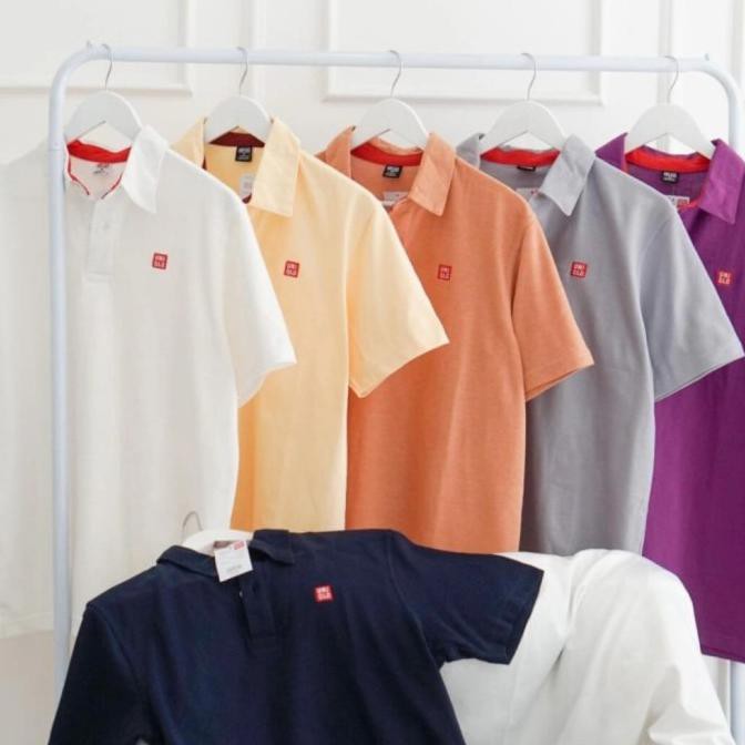 UNIQLO Áo thun Polo tay ngắn có cổ kiểu dáng đơn giản trẻ trung