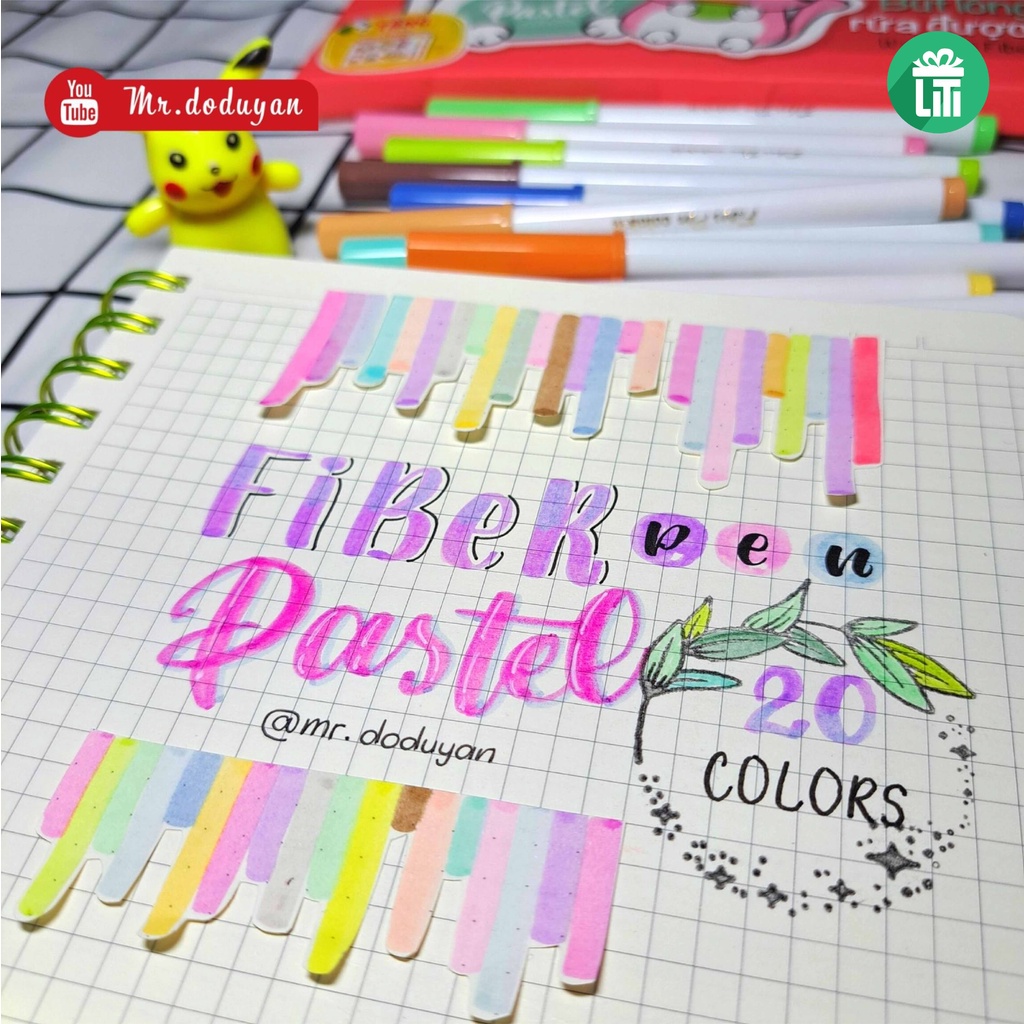 Bộ bút Fiber Pen 20 màu Pastel Thiên Long - Super Tips
