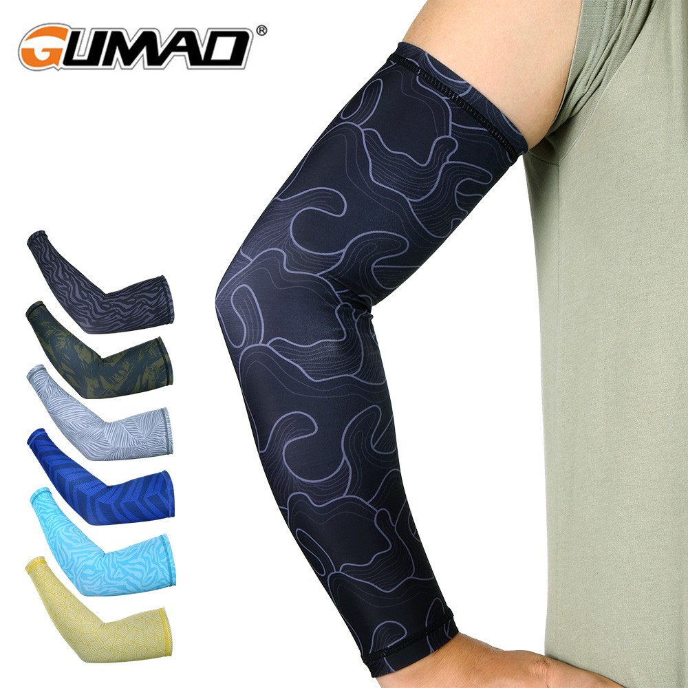 1 Cặp Găng Cánh Tay Bằng Lụa Lạnh Thoáng Khí Chống Tia UV Dùng Chạy Bộ/Chạy Bộ Mùa Hè
