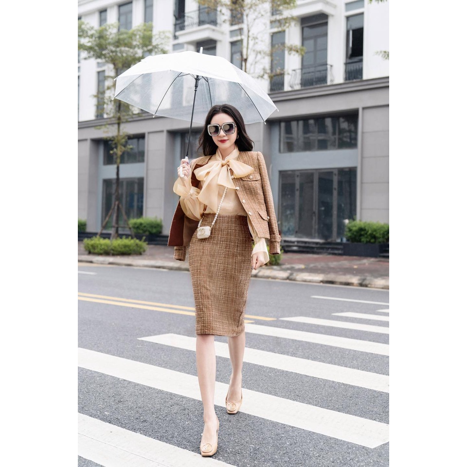 Áo lụa cổ nơ