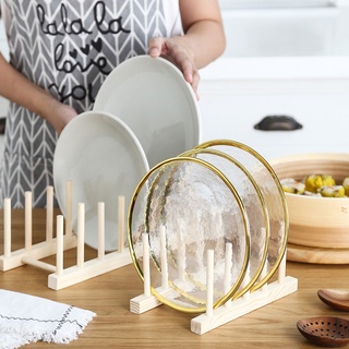 giá trưng bày dĩa và tạp chí, kệ úp chén dĩa bằng gỗ tháo rời GIBA
