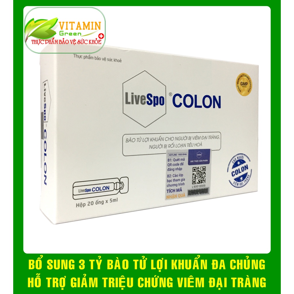 BẢO TỬ LỢI KHUẨN LiveSpo COLON GIÚP GIẢM TRIỆU CHỨNG VIÊM ĐẠI TRÀNG, RỐI LOẠN TIÊU HÓA