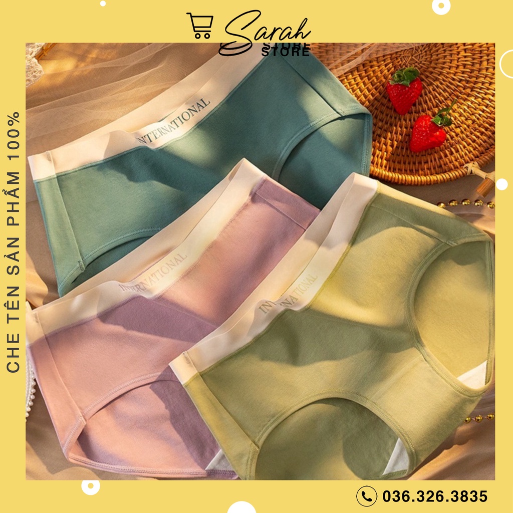 Quần Lót Nữ Cotton Cạp Su Chữ Kháng Khuẩn Cao Cấp 8858