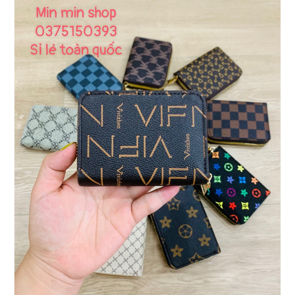 Ví Nữ Mini Đựng Tiền, Thẻ Ngân Hàng Cầm Tay Nhiều Ngăn Tiện Lợi