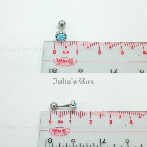 Khuyên Tai Nam Nữ Đá Opal Thân Bạc Unisex Cá Tính Không Gỉ Không Ngứa Không Bay Màu Julies Box 66