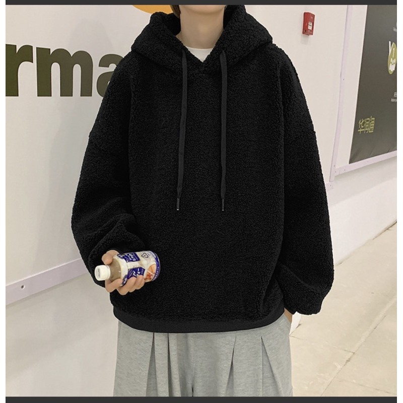 ÁO HOODIE LÔNG CỪU UNISEX- áo lông cừu form rộng nam nữ Siêu ấm - siêu đẹp-A7 | BigBuy360 - bigbuy360.vn