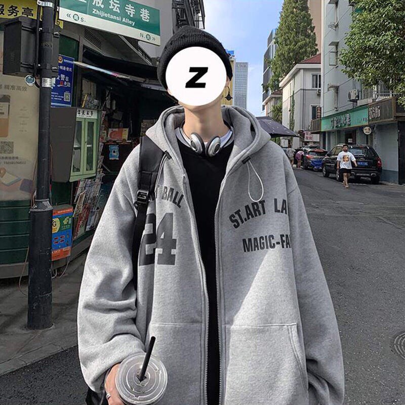 Áo Khoác Nỉ Hoodie Mũ 2 Lớp F24 Dáng Rộng Unisex Kéo Khoá Phong Cách Hàn Quốc(Hàng Sẵn-Ảnh Thật)