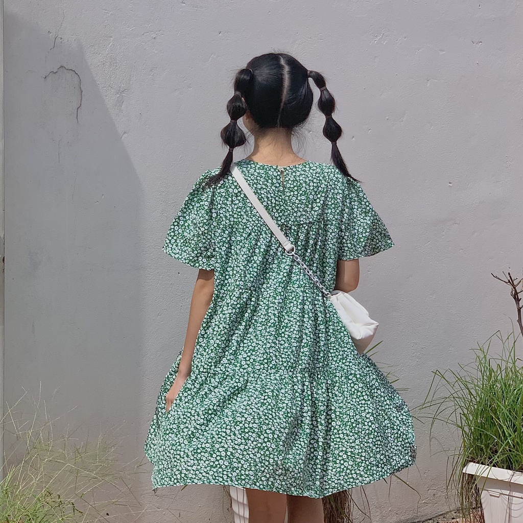 váy babydoll hoa nhí 3 tầng ngắn tay TKV79 TKV170 LOLLIE STUDIO