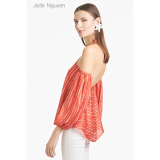 Áo lụa cổ yếm hở vai và lưng - Size M - N31