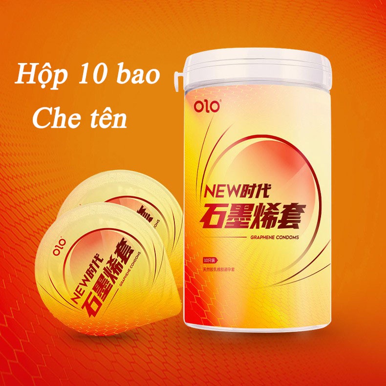 Bao Cao Su OLO 001 Graphene Siêu Mỏng Dẫn Nhiệt Bao Cao Su Kéo Dài Thời GIan Hộp 10 BCS