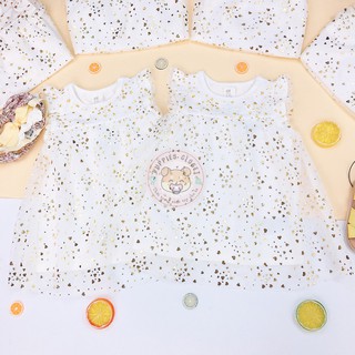 Váy Cánh Tiên Vải Tuyn Trắng Trái Tim Lấp Lánh H&M