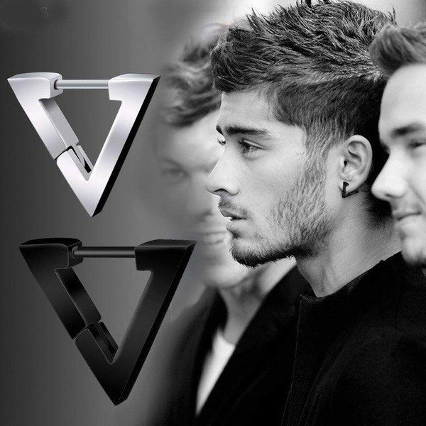 Khuyên Tai Bằng Thép Không Gỉ Kiểu Dáng Hình Học Thời Trang