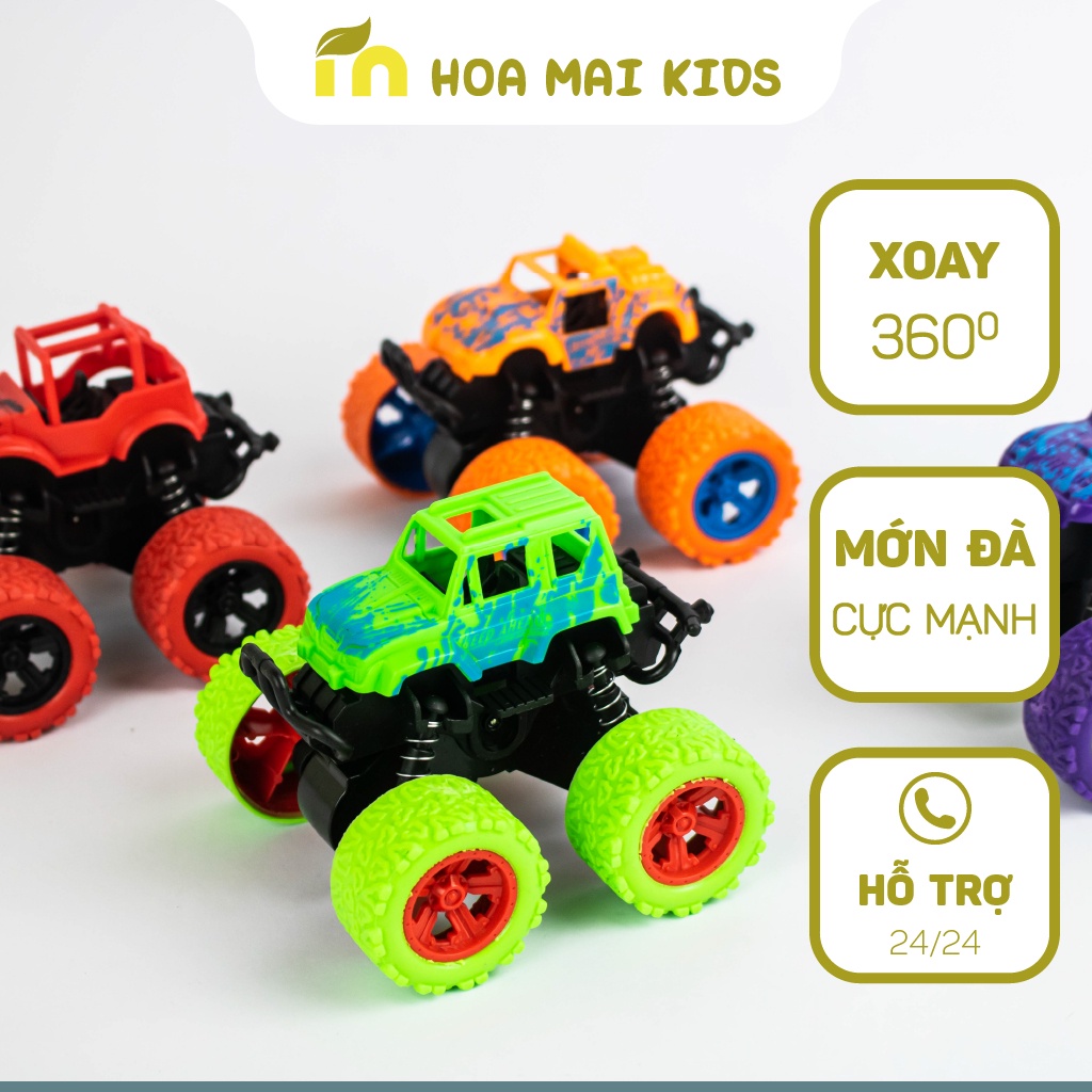 Xe ô tô đồ chơi cho bé, bánh đà cực khỏe và bền, xoay 360 độ, nhựa ABS an toàn - Hoamaikids