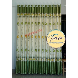 Rèm cửa đi, rèm cửa sổ chống nắng 2 MẶT vải cao cấp loại I giá rẻ TNL-002 họa tiết lá mùa thu