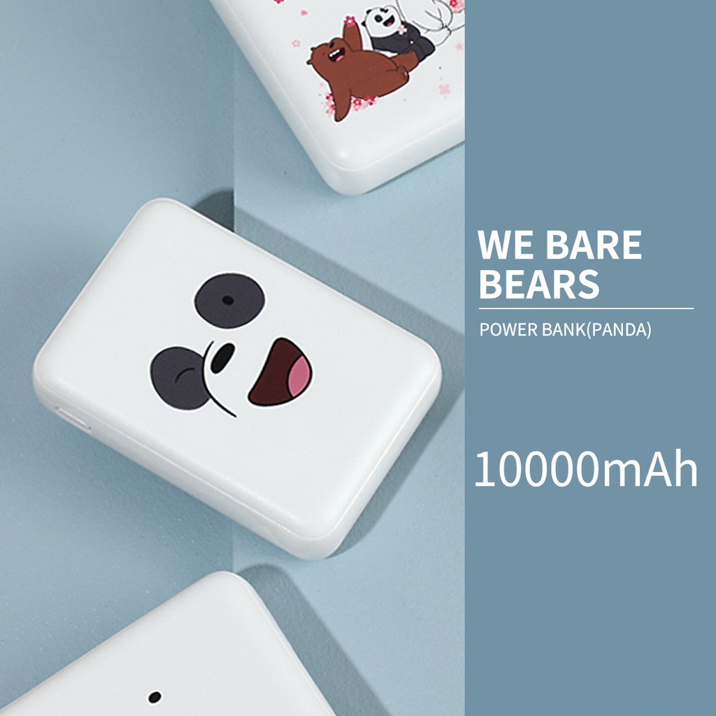 Pin Sạc Dự Phòng 10000mAh Miniso x We Bare Bears cục sạc dự phòng sạc dự phòng cute sạc dự phòng 10000mah