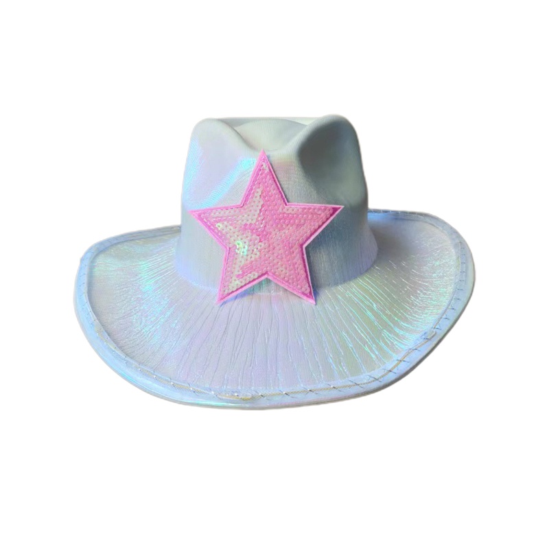 Mũ Fedora Đính Kim Sa Lấp Lánh Chống Tia uv Có Vành Cuộn