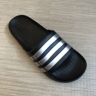 Dép Nam Đúc Quai Ngang 3 Sọc Hàng VNXK - Đế Đen Sọc Bạc