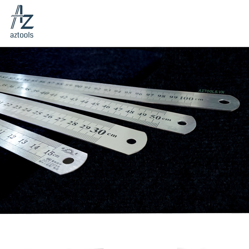 Combo 4 thước thép không gỉ 150-300-500-1000mm