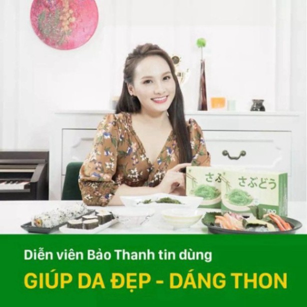 Rong Nho Biển Tách Nước SABUDO - 1 hộp 12 gói - tặng 12 gói nước xốt mè rang