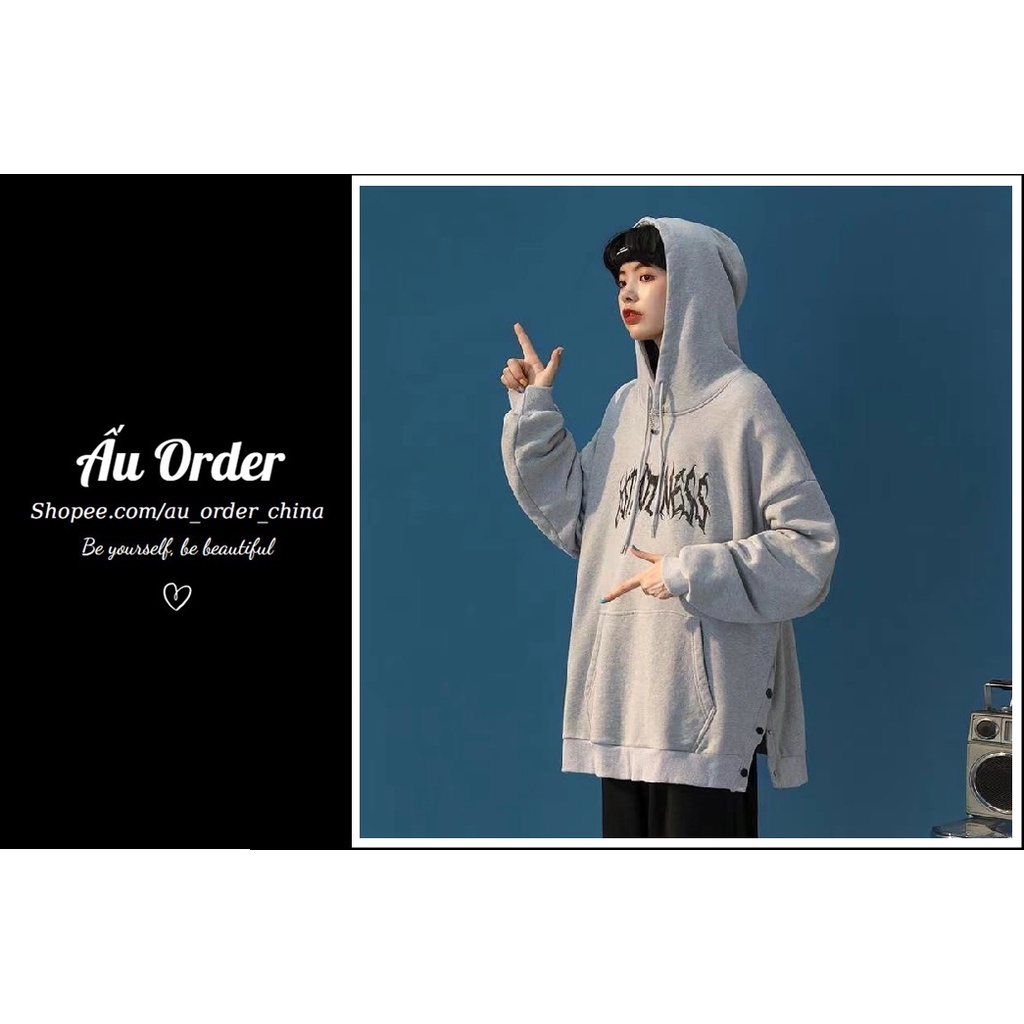 [ORDER 2 - 3 TUẦN] Áo Hoodies Dài Tay Nỉ Da Cá Mỏng Phối Vạt Cúc Hai Bên Super Bigsize Đến 150kg | BigBuy360 - bigbuy360.vn