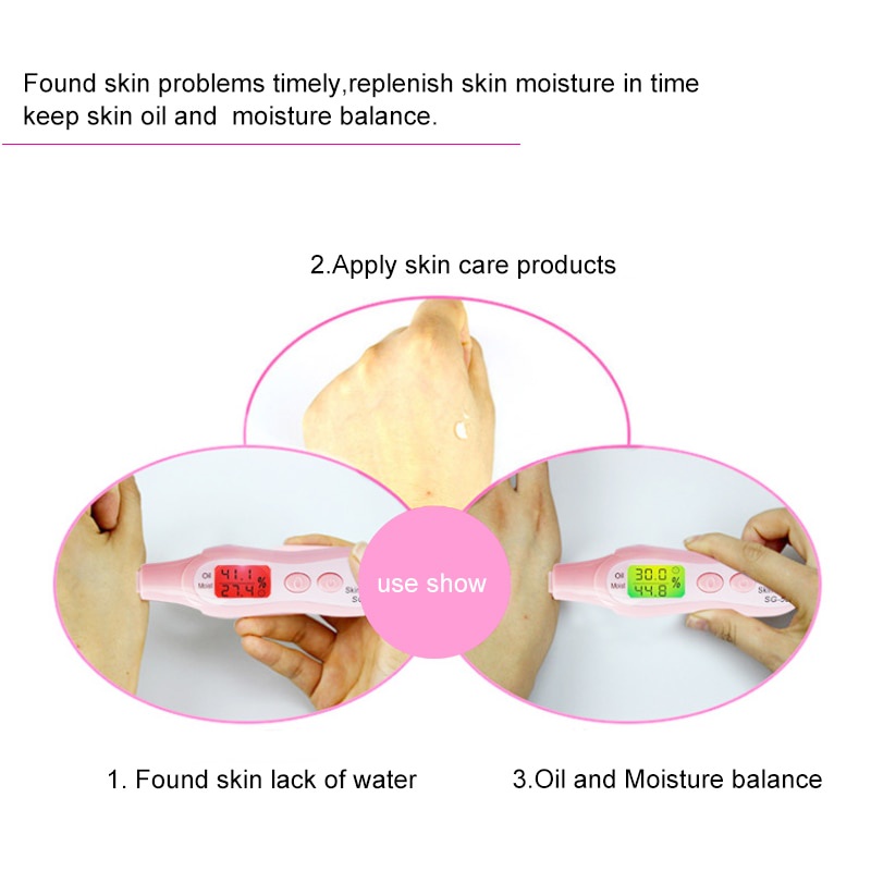 Máy Kiểm Tra Độ Ẩm Da Mặt Màn Hình LCD Chất Lượng Cao