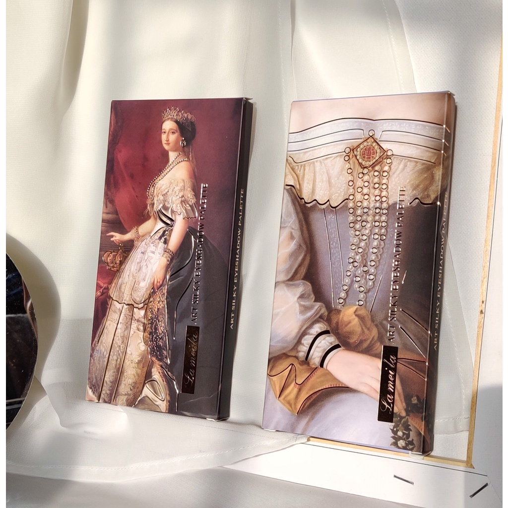 Bảng phấn mắt 12 ô lameila hoàng cung cổ trang xinh đẹp màu lì lâu trôi ánh nhũ phấn má tiện dụng Xilin House | BigBuy360 - bigbuy360.vn