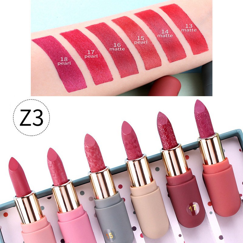 MISS ROSE 6Colors Matte Tubes Waterproof Long Lasting Lipstick Z3