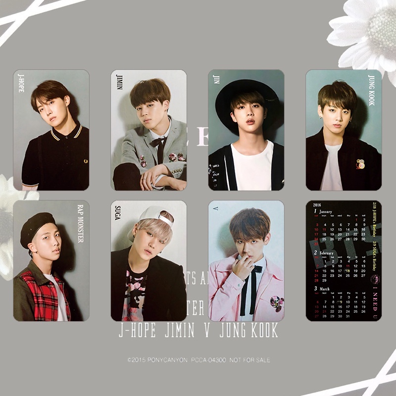 Set 7 Tấm Thẻ Ảnh Lomo Các Thành Viên Nhóm Nhạc BTS Nhật Bản